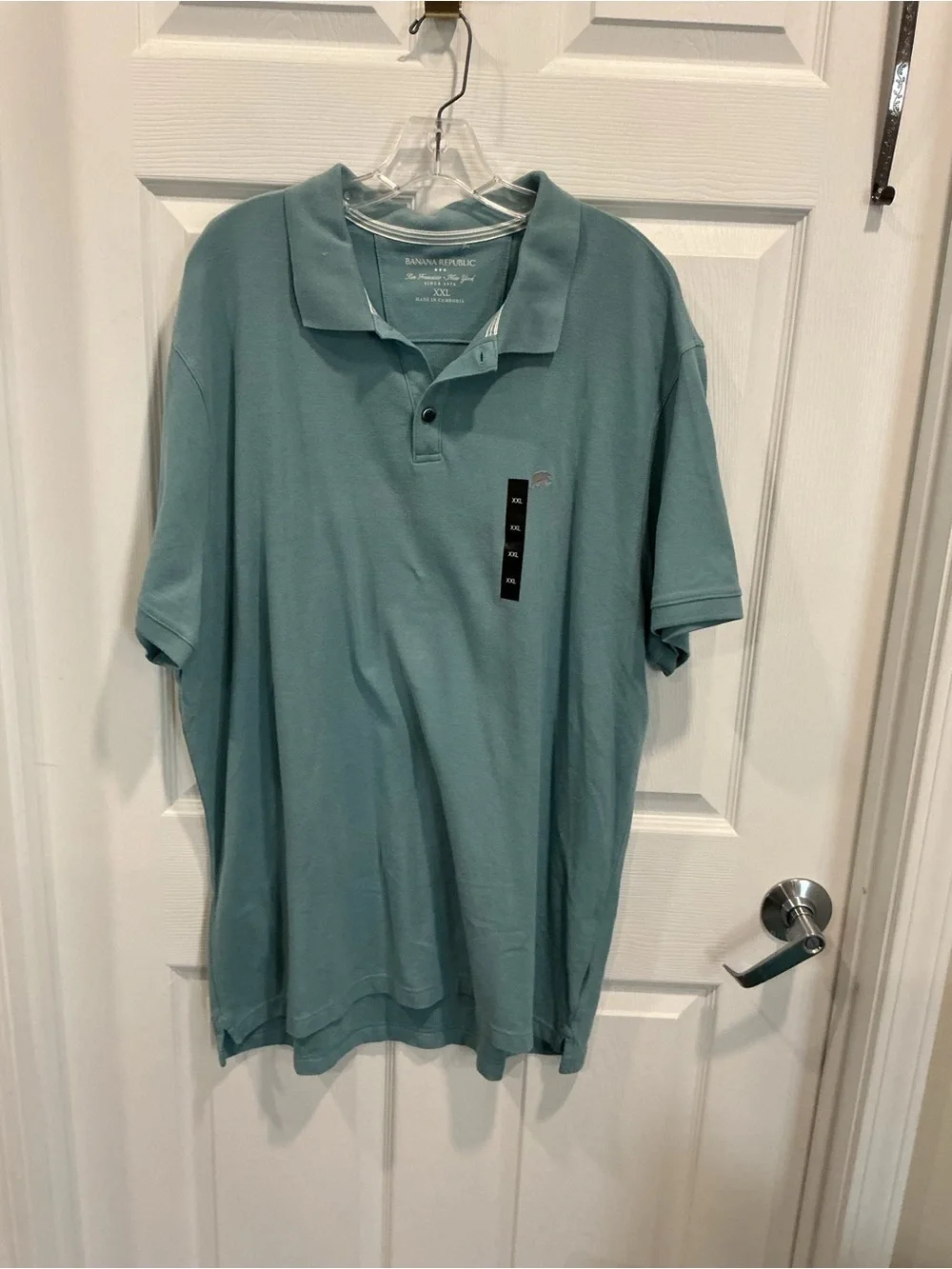 Banana Republic Men's Short-Sleeve Polo in Seafoam